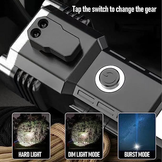 Portable LED Flashlight – Multifunctional Work Light, Power Bank, Safety Tool for Car, Camping, and Emergencies