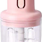 🧄 Mini USB Rechargeable Electric Food Chopper – 250ml (Pink)