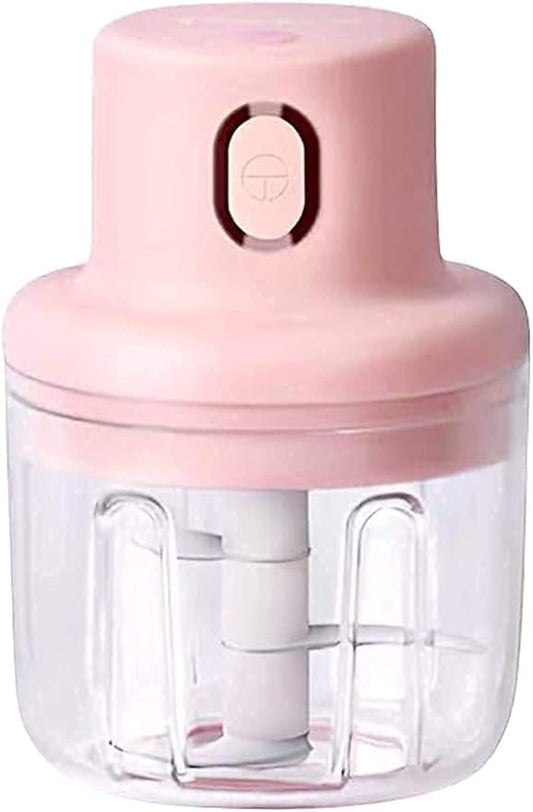 🧄 Mini USB Rechargeable Electric Food Chopper – 250ml (Pink)