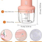 🧄 Mini USB Rechargeable Electric Food Chopper – 250ml (Pink)